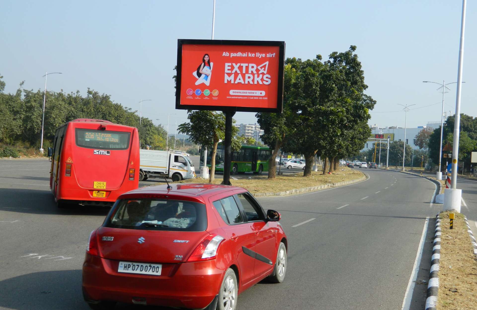Hoarding advertisement at Elante Mall Chandigarh of Extra Marks