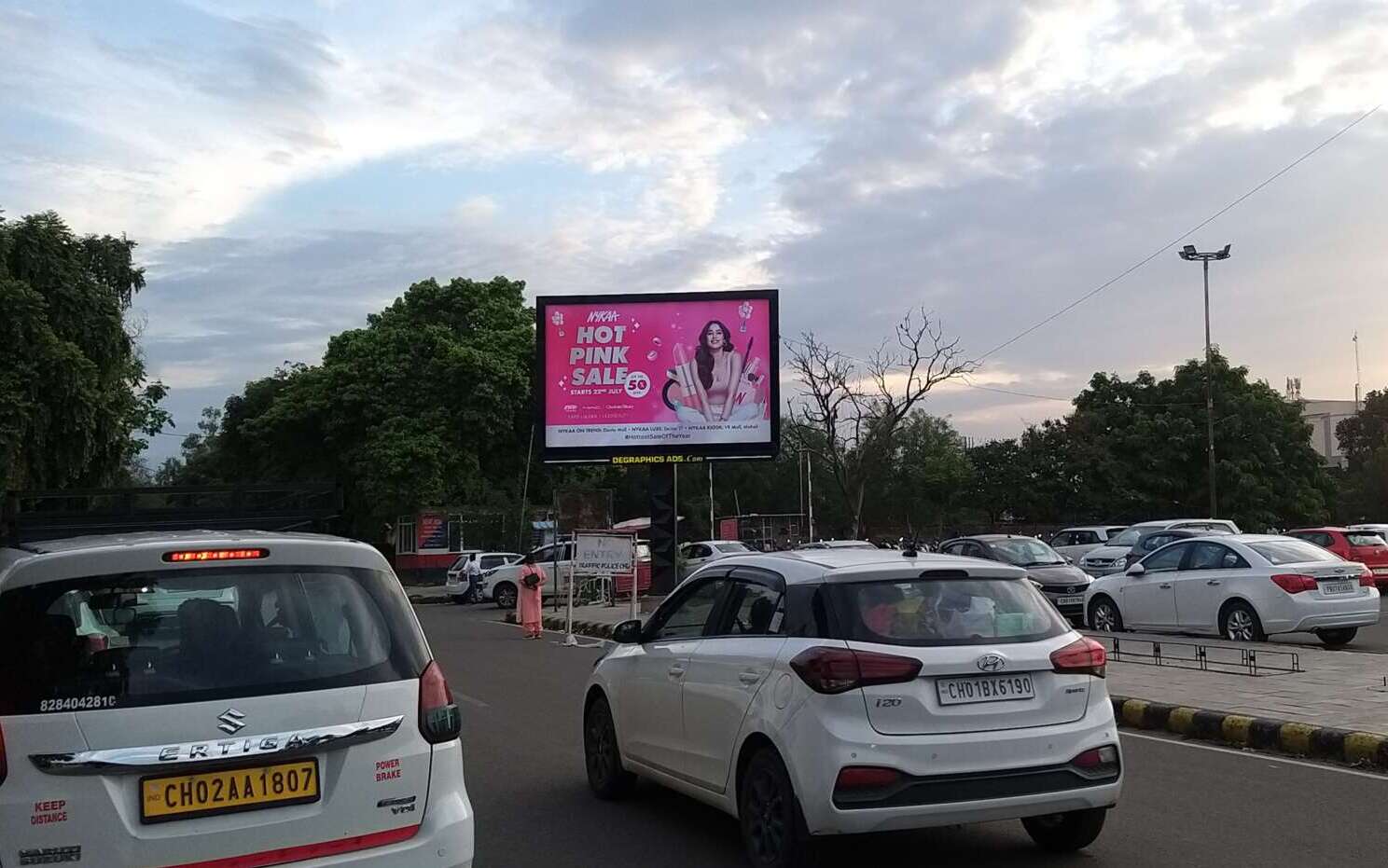 Outdoor Advertisement of Nykaa campaign on Elante Mall Chandigarh