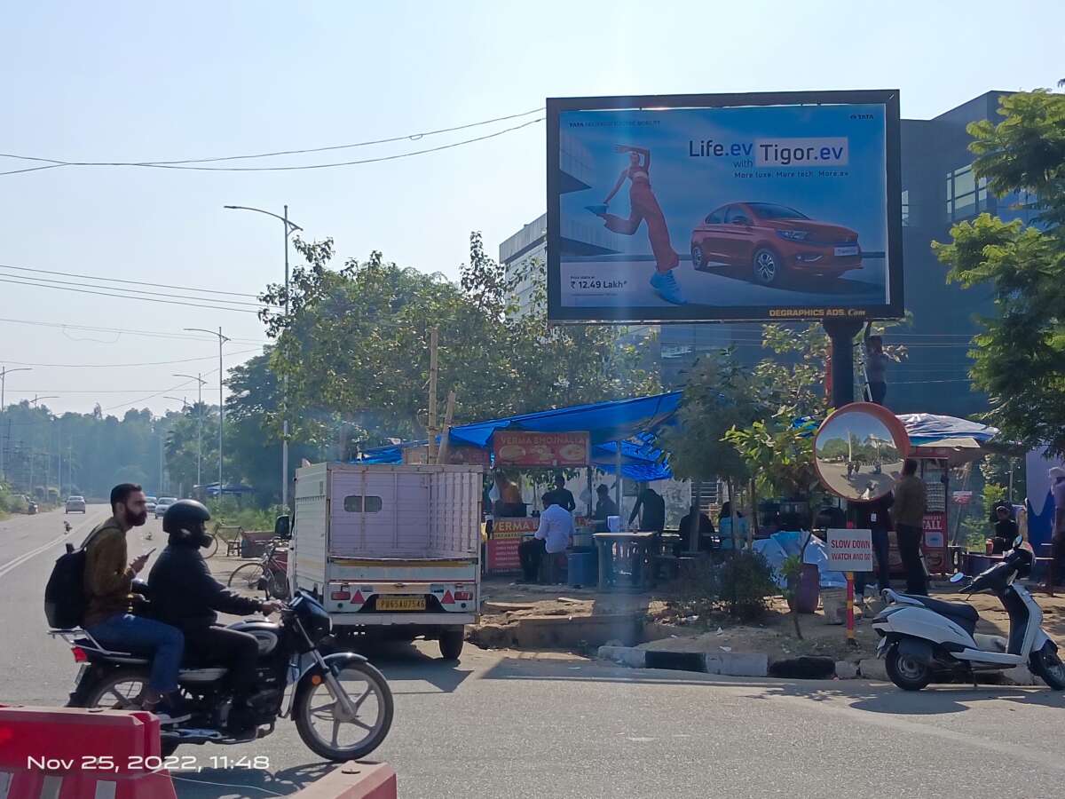 Outdoor advertising in Chandigarh TATA EV Displayed at Chandigarh IT